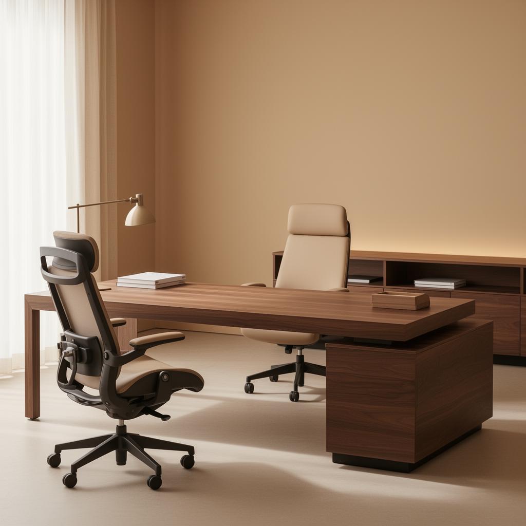 Premium office workspace with executive chair